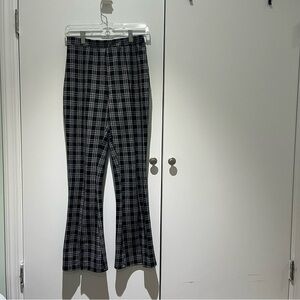 Urban Outfitters / Urban Renewal Womens Plaid Flared Pants - Black and White